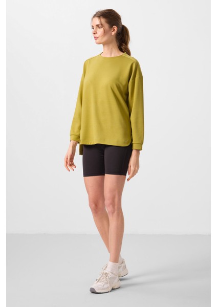 Koyu Hardal Yumuşak Dokulu O Yaka Rahat Form Kadın Tunik Sweatshirt - 97305