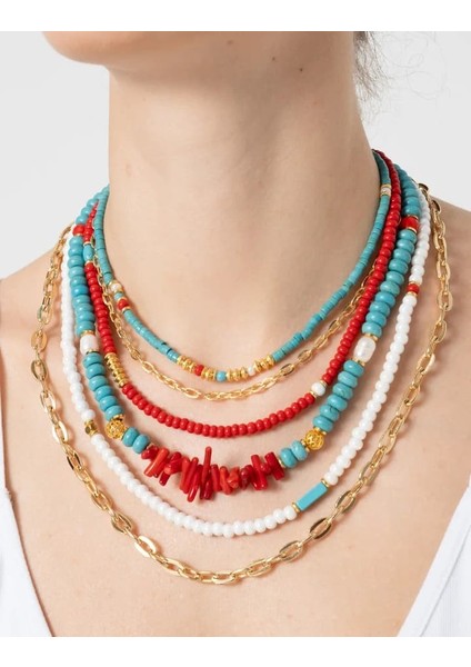 db Dilek Baş Tasarım Altılı Renkli Kolye fiyatları