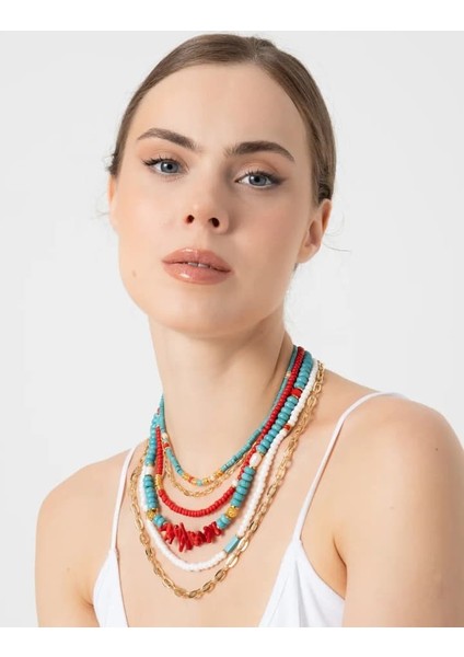 db Dilek Baş Tasarım Altılı Renkli Kolye fırsatları