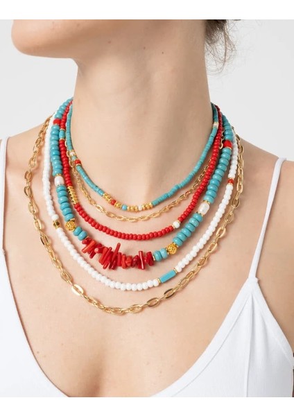 db Dilek Baş Tasarım Altılı Renkli Kolye indirimleri