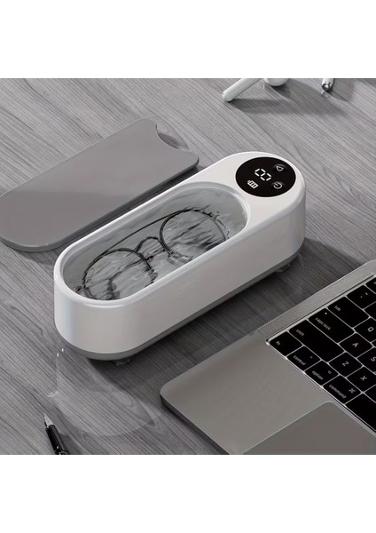 Dijital Ekranlı Ultrasonik Takı Temizleyici Çok Fonksiyonlu Takı Saat Gözlük Fırça Temizleme 300 ml