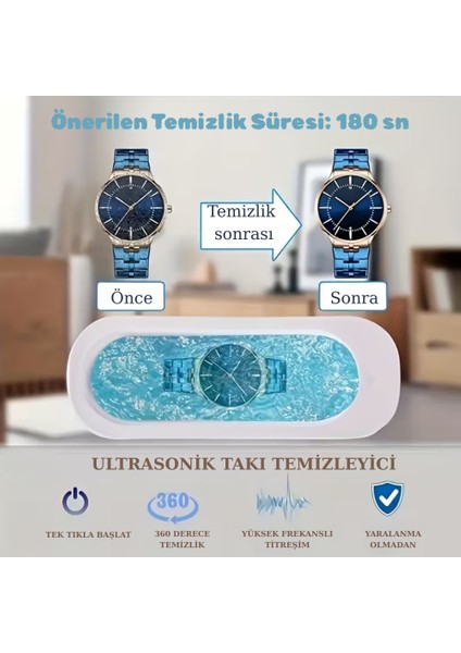 Dijital Ekranlı Ultrasonik Takı Temizleyici Çok Fonksiyonlu Takı Saat Gözlük Fırça Temizleme 300 ml fiyatları