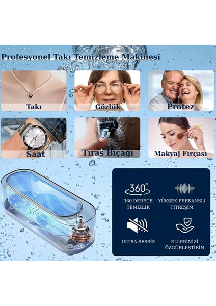 Dijital Ekranlı Ultrasonik Takı Temizleyici Çok Fonksiyonlu Takı Saat Gözlük Fırça Temizleme 300 ml fırsatları