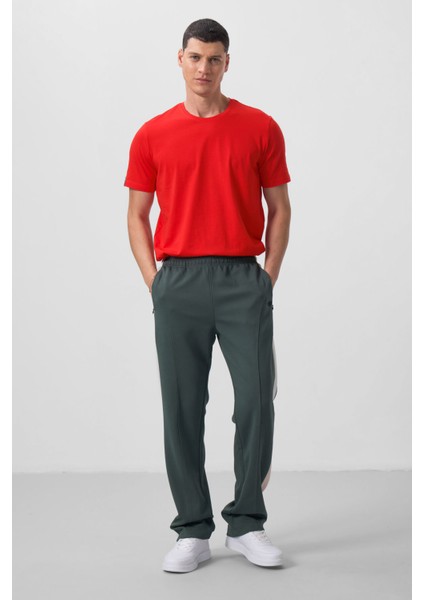 Haki Yüzeyi Dokulu Standart Fit Palazzo Erkek Pantolon - 82171