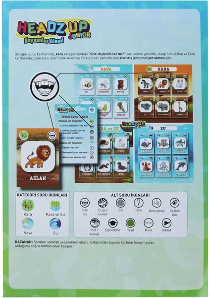 Headz Up Junior Hayvanlar Alemi Kutu Oyunu modelleri