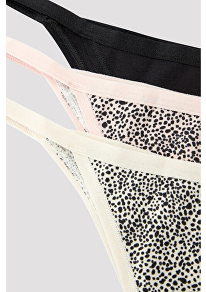 Be A Little Wild 3'lü Çok Renkli Brazilian Külot Seti, Yumuşak Dokulu ve Nefes Alabilir Kumaş