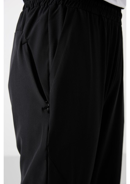 Siyah İnce Yumuşak Comfort Fit Erkek Eşofman Alt - 82119