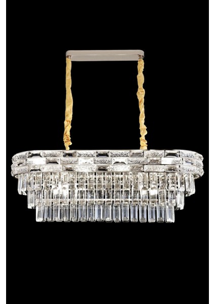 Suyolu Krom 80 cm Kristal Taşlı Modern Avize – Yemek Masası ve Salon modelleri