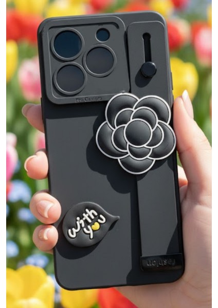 Tecno Spark 10 Pro Uyumlu Kılıf Siyah Renk 3D Figürlü Darbe Emici Yumuşak Silikon Kapak