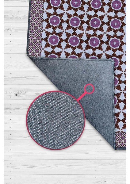 Mürdüm Eriği Renkli Geometrik Desenli Antik Salon Halısı, Yıkanabilir Mutfak Halısı, Oturma Odası Halısı fiyatları