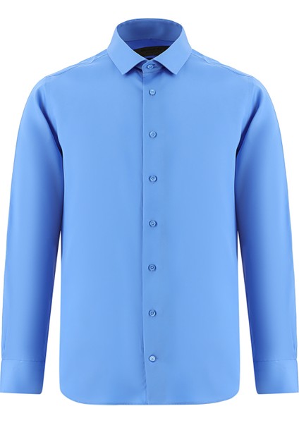 Uzun Kol Slim Fit Dar Kesim Non Iron Klasik Saten Pamuk Gömlek