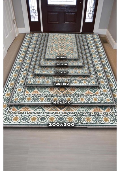 Eklektik Oda Dekoru Için Renkli Kozaik Desenli Yıkanabilir Halı, Geometrik Retro Halı, Mozaik Halı fırsatları