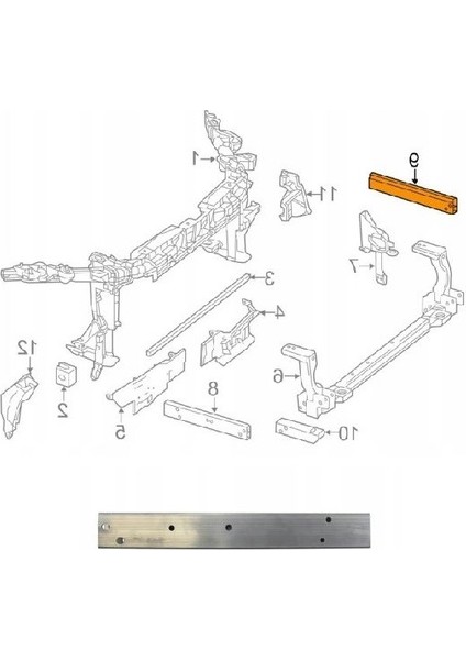 Ön Panel Braketi ( Alüminyum ) Sol W246/W176 2013-