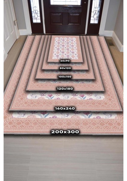 Pastel Renkli Çiçekli Halı, Çok Renkli Sıcak Renkli Otantik Oturma Odası Halısı fırsatları