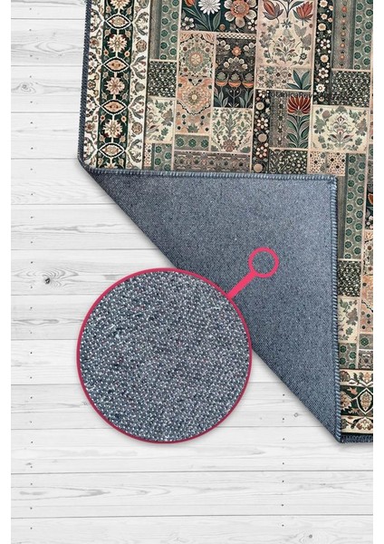 Geleneksel Türk ve Iran Halısı Desenli Patchwork Halı, Çiçek Detay Işlemeli Antik Tarz Yıkanabilir Halı fiyatları