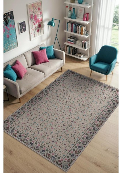 Çok Renkli Modern Halı, Oturma Odası Halısı, Konfeti Temalı Çocuk Odası Halısı, Puantiyeli Salon Halısı