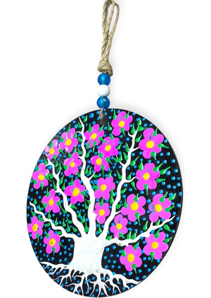 Şans ve Koruma Getiren El Boyaması Ahşap Nazarlık – 20 cm Çapında-Model-8