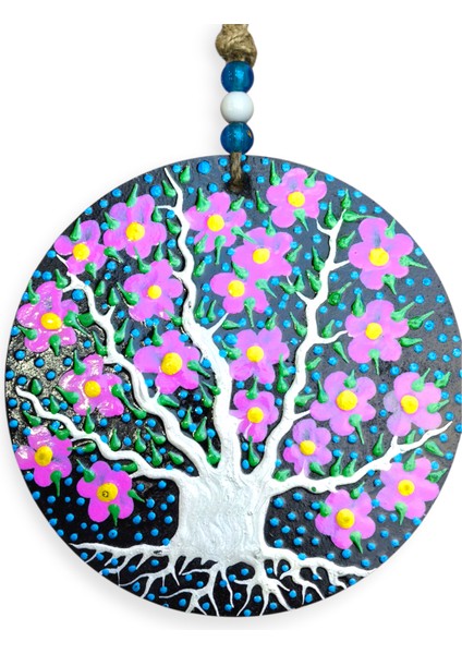 Şans ve Koruma Getiren El Boyaması Ahşap Nazarlık – 20 cm Çapında-Model-8 fiyatları