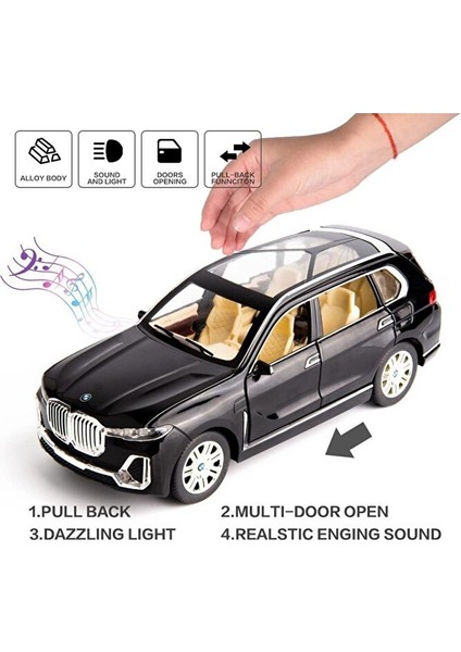 Bmw X7 Araba 1:24 Diecast Metal Model Araba Koleksiyon Araba Sesli Işıklı Bmw Jip Suv Araba indirimleri
