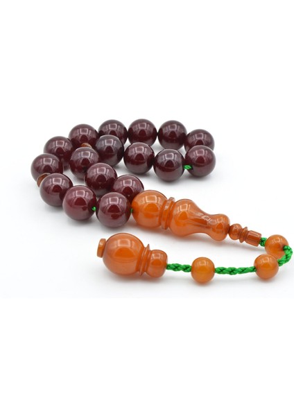 Ahmet Emin Yapımı Osmanlı Model Küre Vişne Sıkma Kehribar Efe Maskot Tesbih