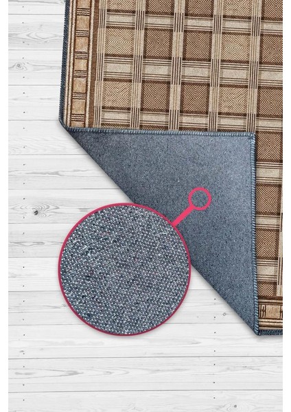 Damalı Ceviz Rengi Oturma Odası Halısı, Kareli Kahverengi Salon Halısı, Minimalist Yatak Odası Halısı fiyatları