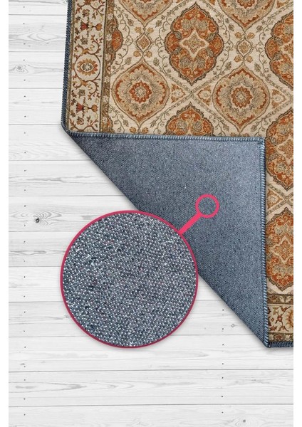 Osmanlı Türk Kültürü Desenli Klasik Oturma Odası Halısı, Kiremit Renli Halı, Makinede Yıkanabilir Madalyon Halı fiyatları