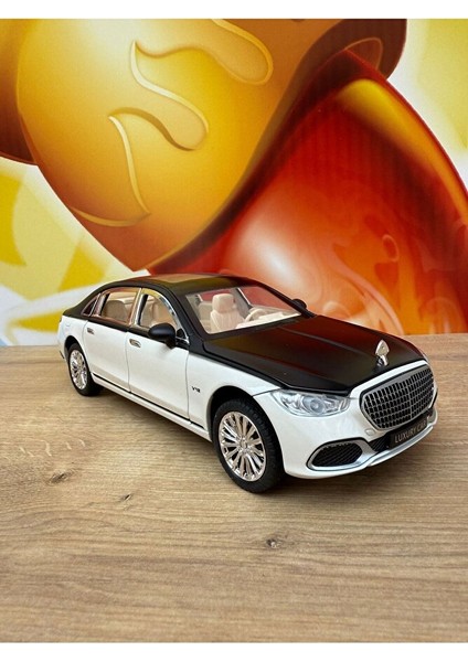 Benz S680 Maybach 1:24 Die Cast Metal Araba Makam Arabası Işıklı Sesli Kapılar Kaput Bagaj Açılır fırsatları