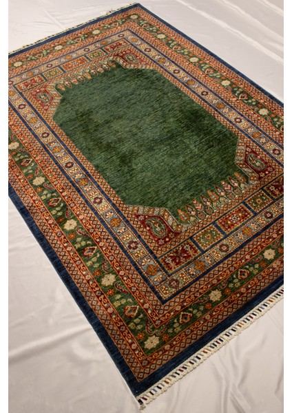 El Dokuma Afgan Halı Yeşil Renk 4 Metre Kare fiyatları