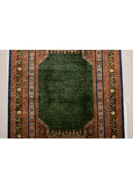 El Dokuma Afgan Halı Yeşil Renk 4 Metre Kare fırsatları