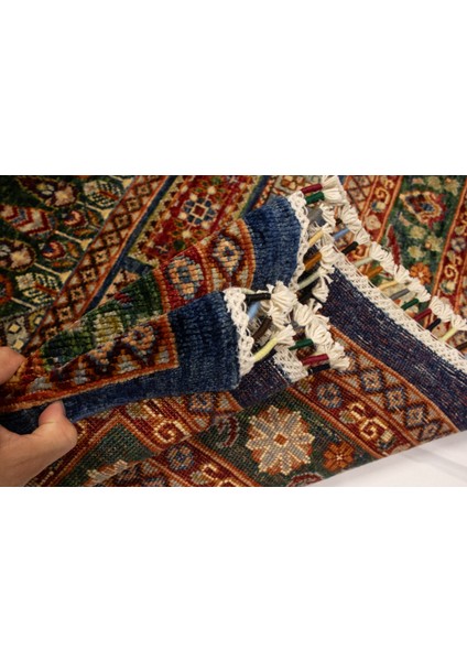 El Dokuma Afgan Halı Yeşil Renk 4 Metre Kare