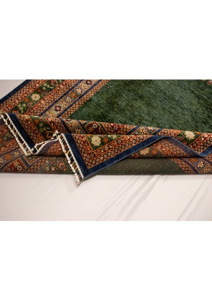 El Dokuma Afgan Halı Yeşil Renk 4 Metre Kare