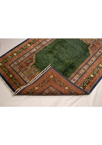 El Dokuma Afgan Halı Yeşil Renk 4 Metre Kare