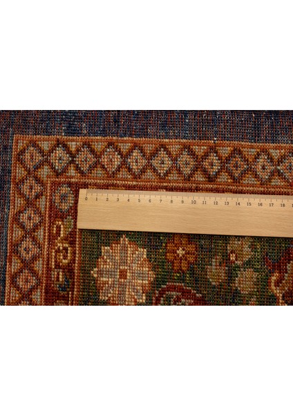 El Dokuma Afgan Halı Yeşil Renk 4 Metre Kare