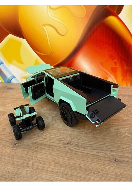 Diecast Metal Tesla Cybertruck Pickup 1:24 Motorlu Tesla Diecast Araba Sesli Işıklı Açılan Kapılar fiyatları