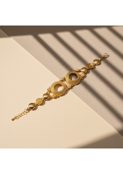 altın kaplama desenli ıki çeyrek çerçeveli bileklik blk-1208 fırsatları