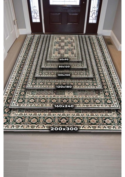 Geleneksel Türk ve Iran Halısı Desenli Patchwork Halı, Çiçek Detay Işlemeli Antik Tarz Yıkanabilir Halı fırsatları