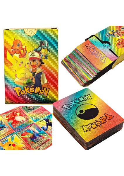 Pokemon Gökkuşağı Vmax Tcg Dx Gx 55’li Kart Seti Koleksiyon Oyuncu Ingilizce Esnek Kart Paketi