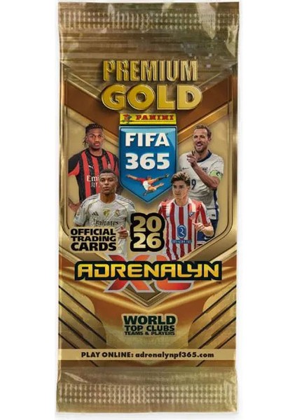 Special Limited Edition Panini Fıfa 365 2026 Adrenalyn Xl Premium Gold Futbolcu Kartları 3 Paket