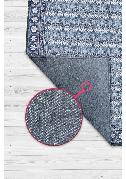 Klasik Porselen Desenli Çiçekli Mavi Salon Halısı, Mavi Oturma Odası Halısı, Çini Desenli Yıkanabilir Halı fiyatları