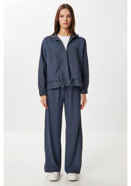 Dik Yaka Paraşüt Garnili Modal Takım LBY0028 Füme fiyatları