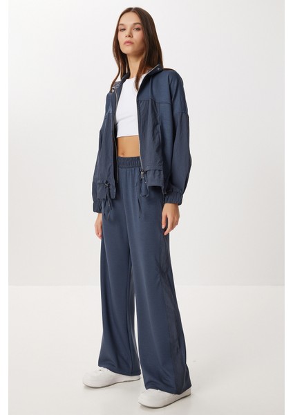 Dik Yaka Paraşüt Garnili Modal Takım LBY0028 Füme modelleri