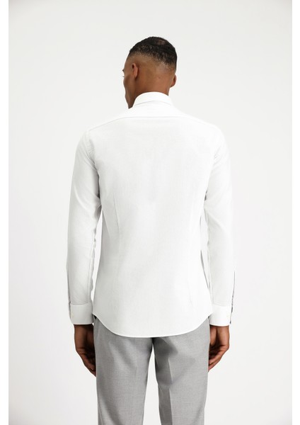 Uzun Kol Slim Fit Dar Kesim Non Iron Desenli Klasik Pamuk Gömlek indirimleri