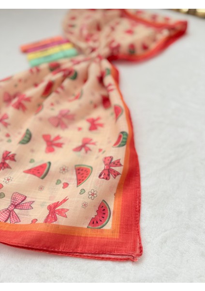 Desenli Sevim Likız Çok Eşarbı 80*80 cm Pamuk modelleri