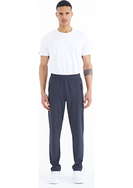 Antrasit Erkek Fermuarlı Üç Cepli Standart Kalıp Klasik Paça Eşofman Alt - 84768