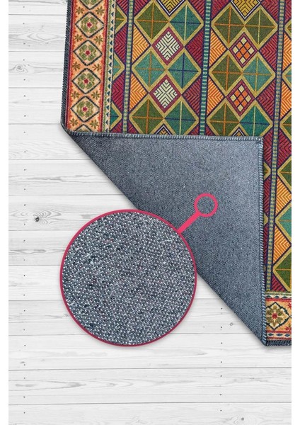 Geometrik Çok Renkli Antik Oturma Odası Halısı, Enerjik ve Sanatsal Ev Dekoru Için Yıkanabilir Halı fiyatları