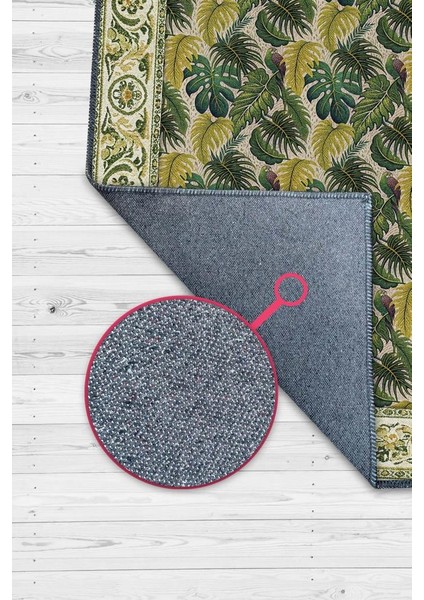 Barok Bordürlü Botanik Desenli Tropikal Oturma Odası Halısı, Yıkanabilir Dokuma Pamuk Tabanlı Halı fiyatları