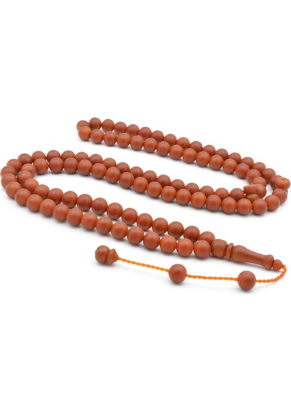 Sistemli Küre Kesim 99 Luk Turuncu Fiber Tesbih 8 mm