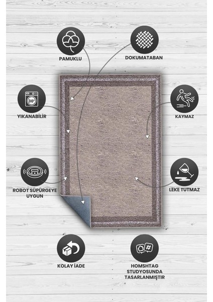 Minimalist Halı, Toprak Tonlu Kumaş Desenli Sade Oturma Odası Halıs, Yıkanabilir Salon Halısı modelleri