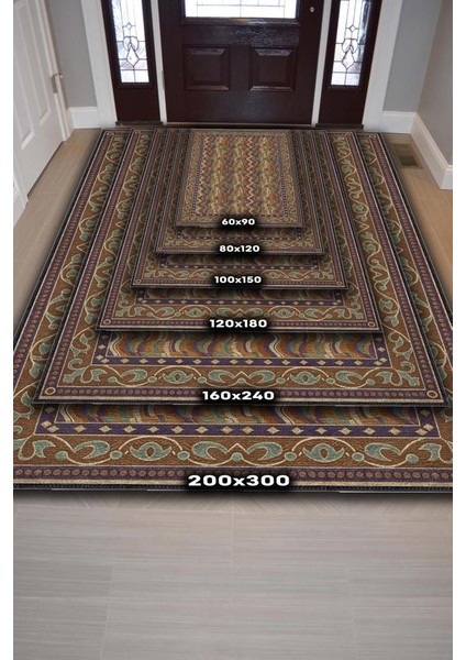 Dalgalı Soyut Desenli Retro Hal Karamel Renkli Salon Halısı, Yıkanabilir Koyu Renkli Halı fırsatları