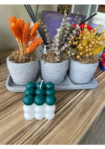 Yeşil Beyaz Dekoratif Bubble Mum fiyatları